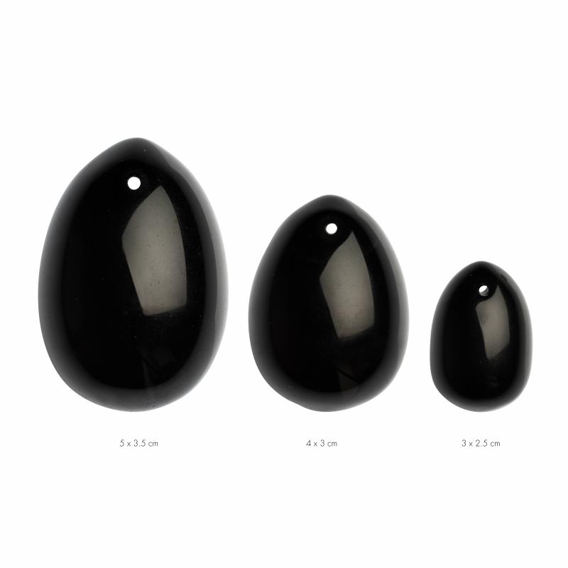 La Gemmes - Ensemble d'œufs de Yoni 3 pièces - Obsidienne noire