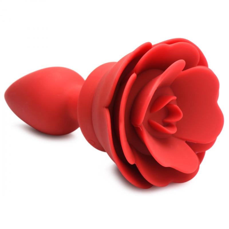 Plug anal vibrant en forme de rose avec télécommande - Grand