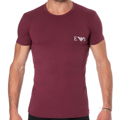 Emporio Armani T-Shirt Bold Monogram Coton Bordeaux